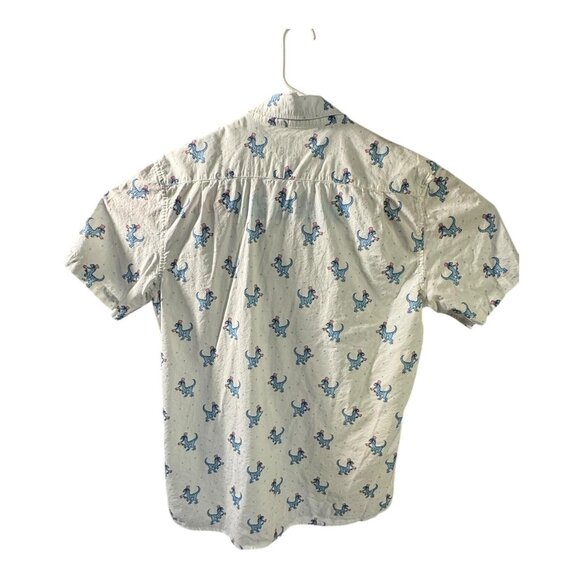 Tipsy Elves Shirt Mens XL Dinosaur Patriotic Button Up Short Sleeve Fun Novelty - Picture 6 of 8